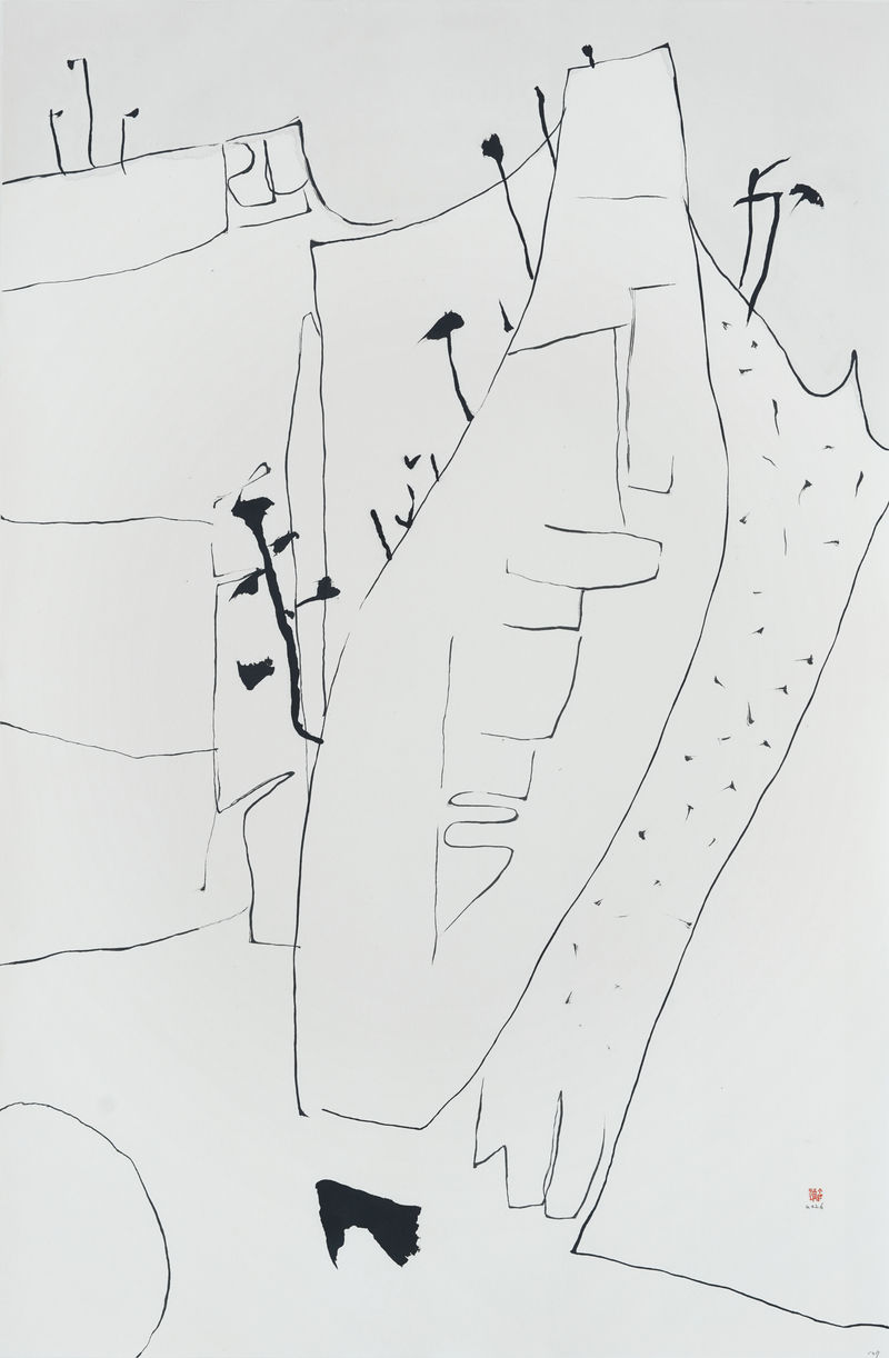 장병언, structure landscape 107, ink_on_paper, painting, 2026